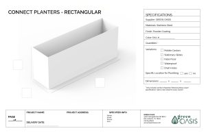 CONNECT PLANTERS SPEC SHEETS