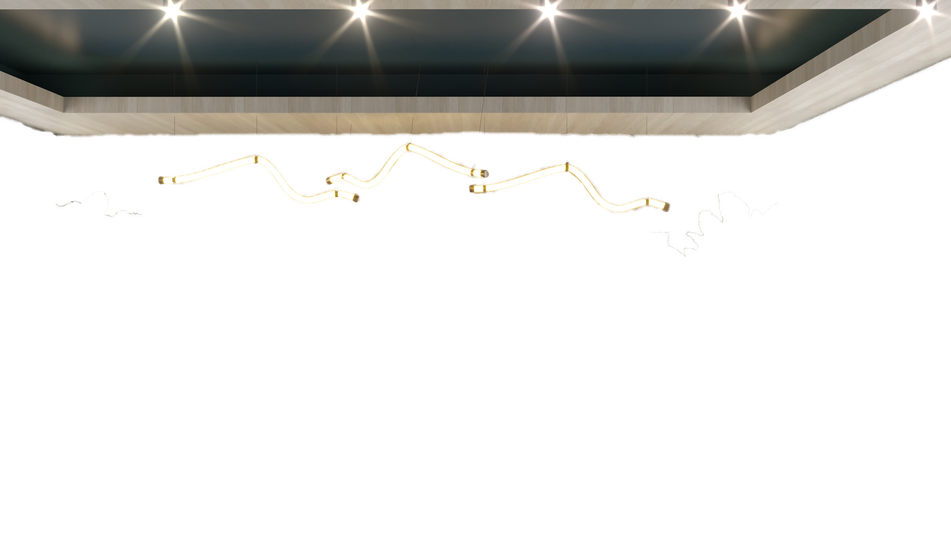 lights and ceiling connect planters